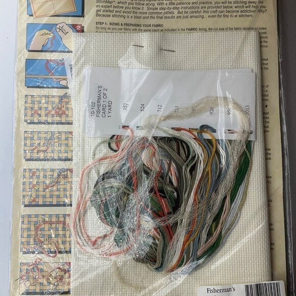 VTG 90's Charles Craft Fishermans Dream Large Mouth Bass Cross-Stitch Kit - Picture 6 of 10